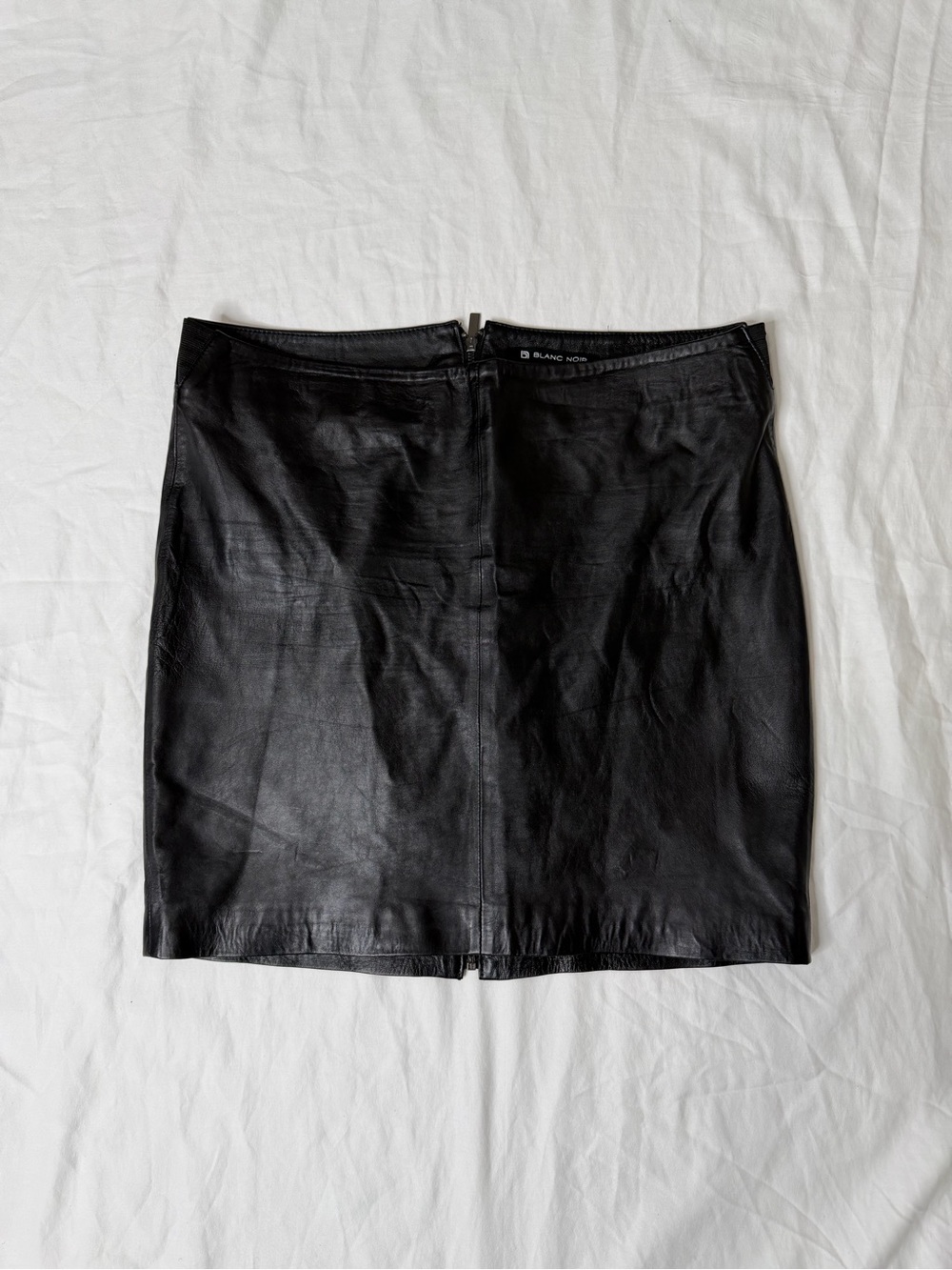 Blanc Nior Black Leather Mini Skirt Size 14